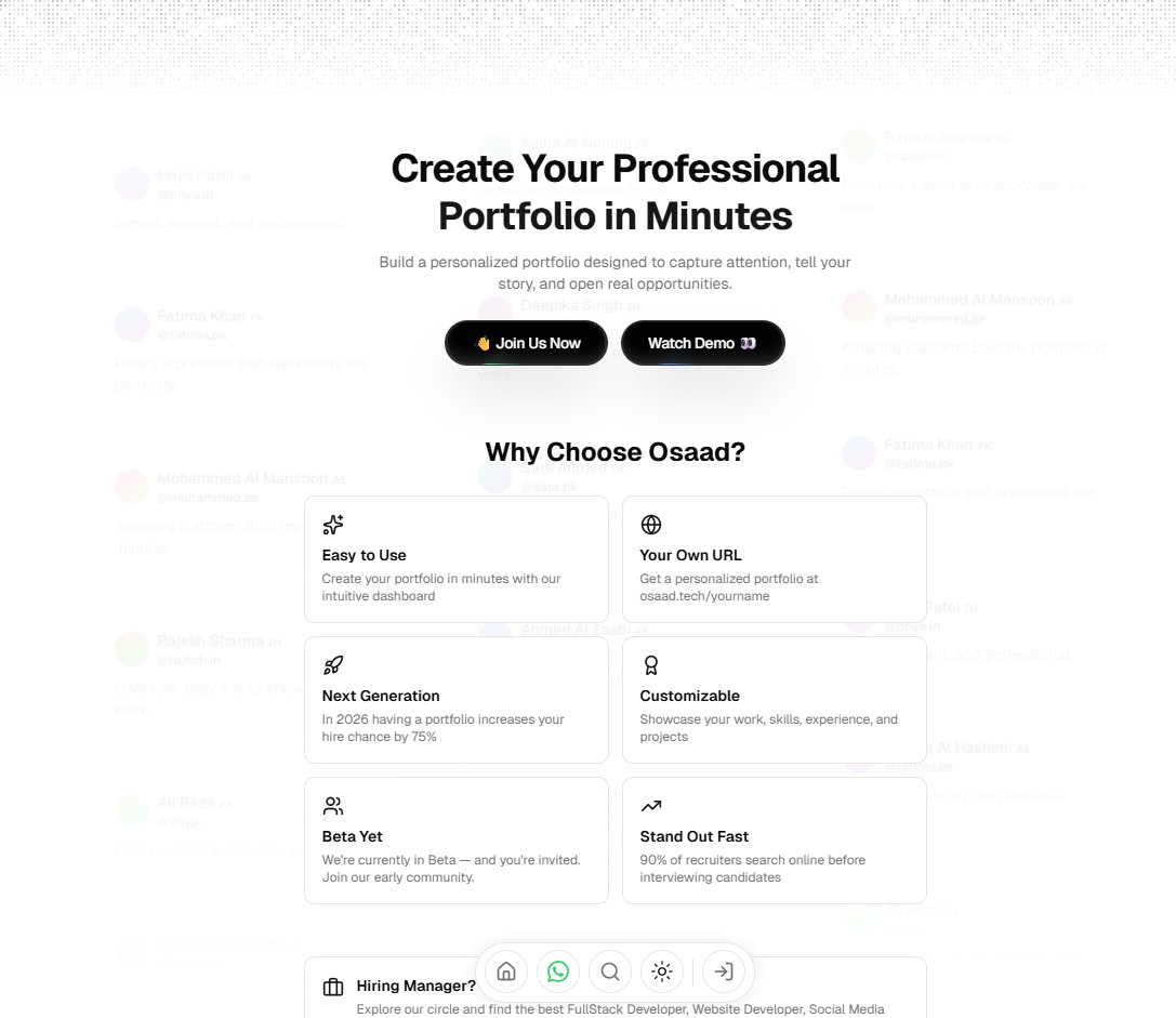 Osaad Portfolio Platform
